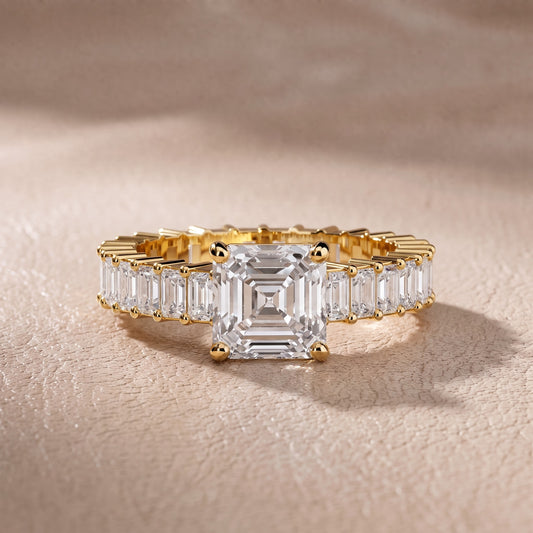 Mallory Shared Prong Asscher Diamond Engagement Ring in Yellow Gold - front.jpg