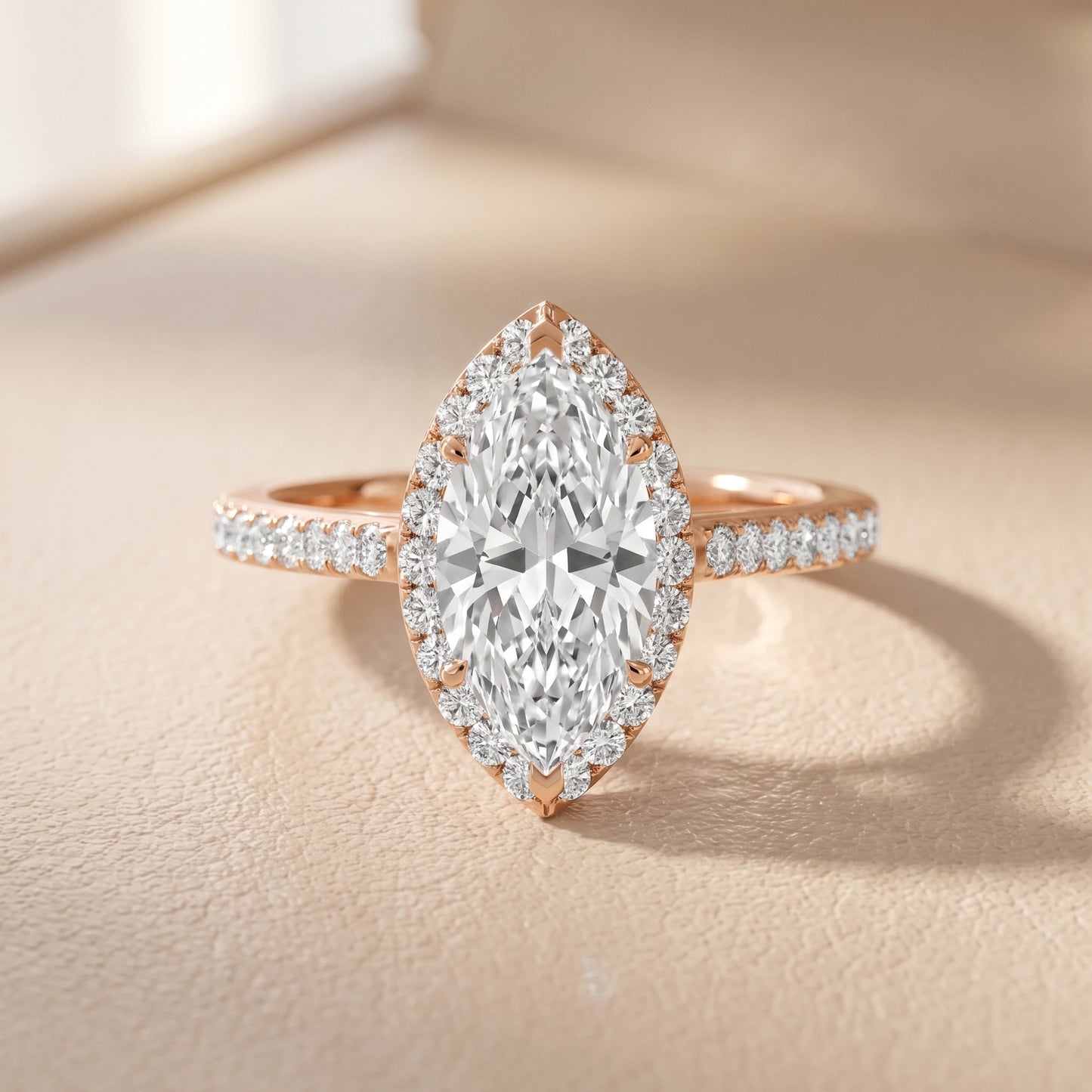 Willa Halo Micropavé Marquise Diamond Engagement Ring in Rose Gold - front.jpg
