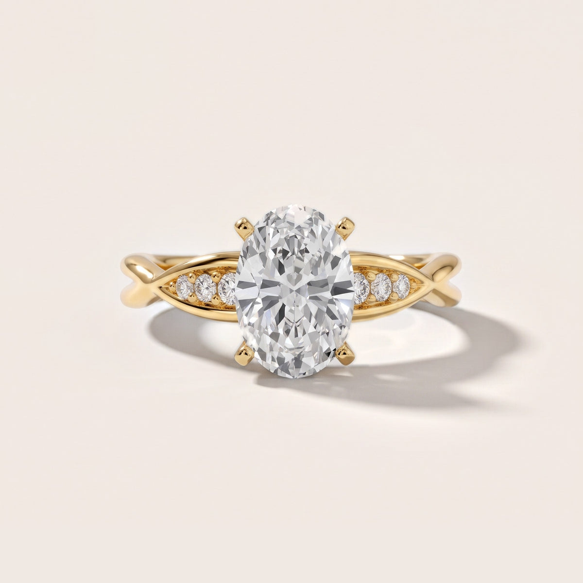 Stefania Twist Oval Diamond Engagement Ring in Yellow Gold - front.jpg