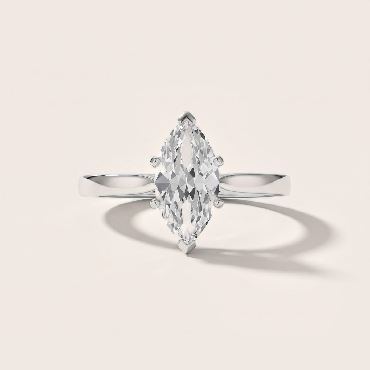 Cicely Solitaire Cathedral Marquise Diamond Engagement Ring in Silver - front.jpg