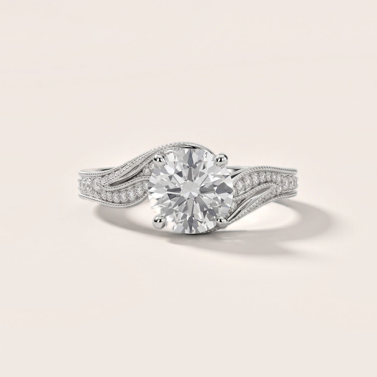 Amity Leaf Bypass Round Diamond Engagement Ring in Silver - front.jpg