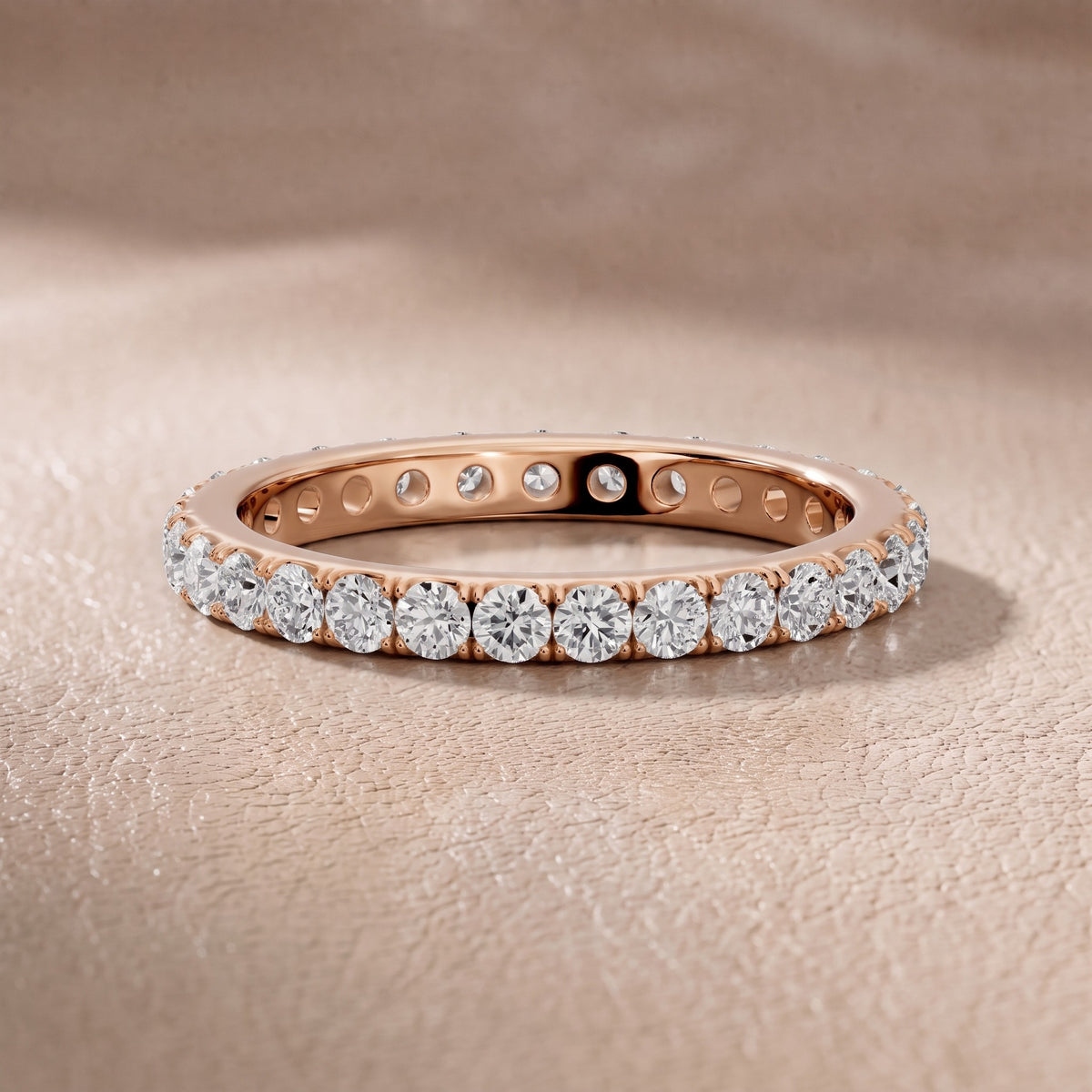 Blair French Pavé Round Diamond Eternity Band in Rose Gold - front.jpg