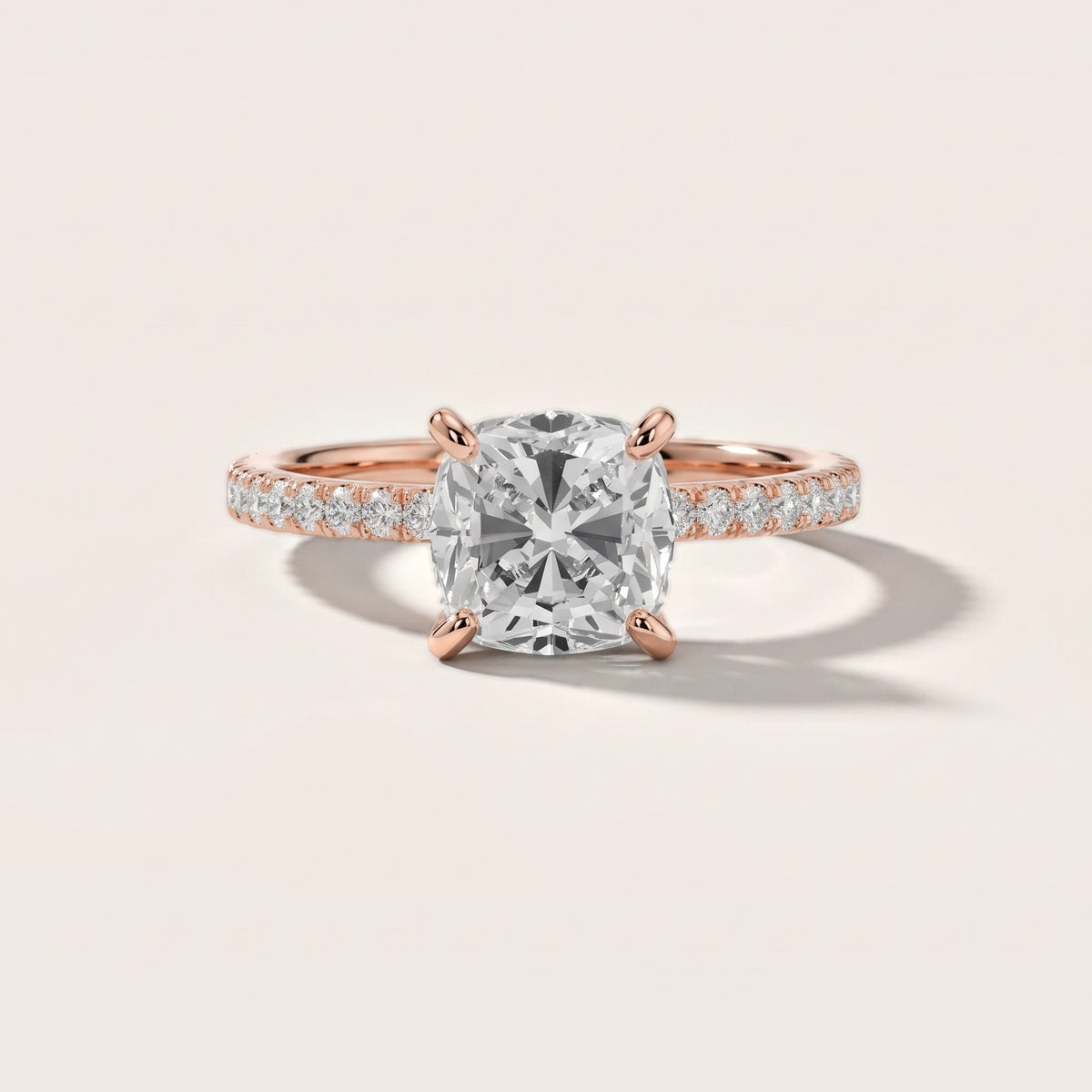 Beth Hidden Halo Pavé Cushion Diamond Engagement Ring in Rose Gold - front.jpg
