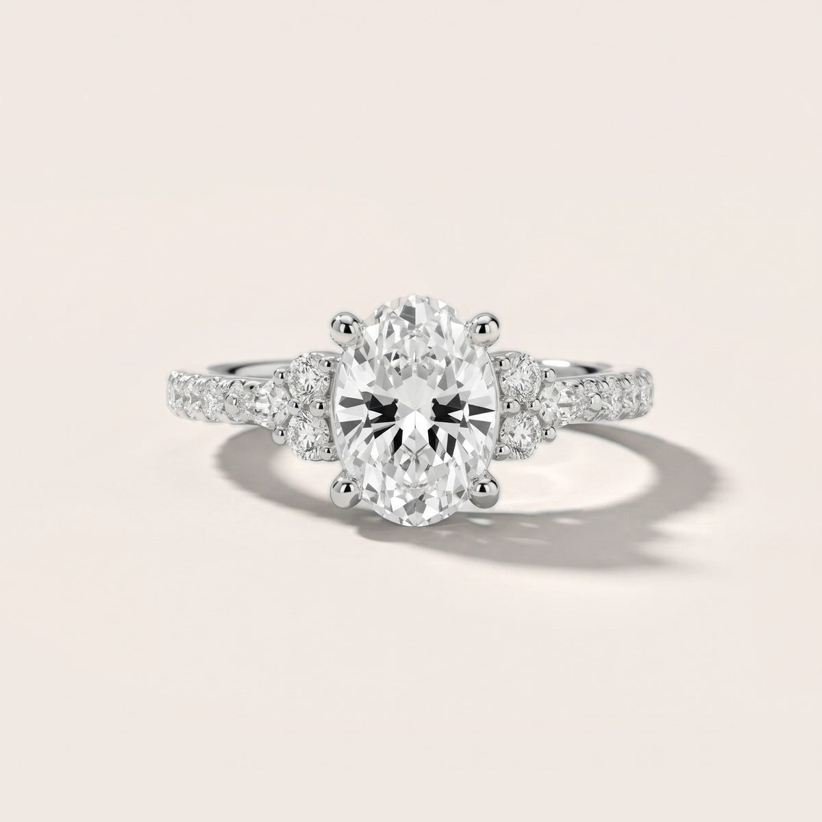 Alta Pavé Cluster Oval Diamond Engagement Ring in Silver - front.jpg