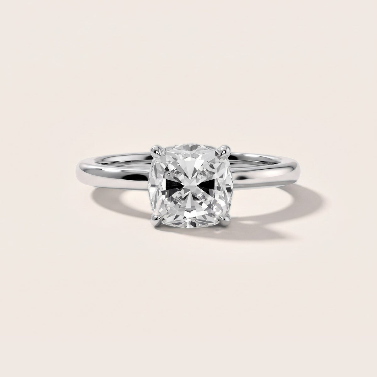 Susan Solitaire Cushion Diamond Engagement Ring in Silver - front.jpg