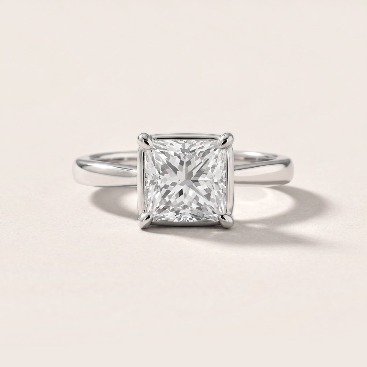 Miriam Basket Solitaire Princess Diamond Engagement Ring in Silver - front.jpg
