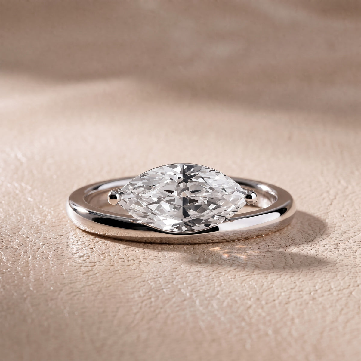 Maisie Four Prong Solitaire Marquise Diamond Engagement Ring in White Gold - front.jpg