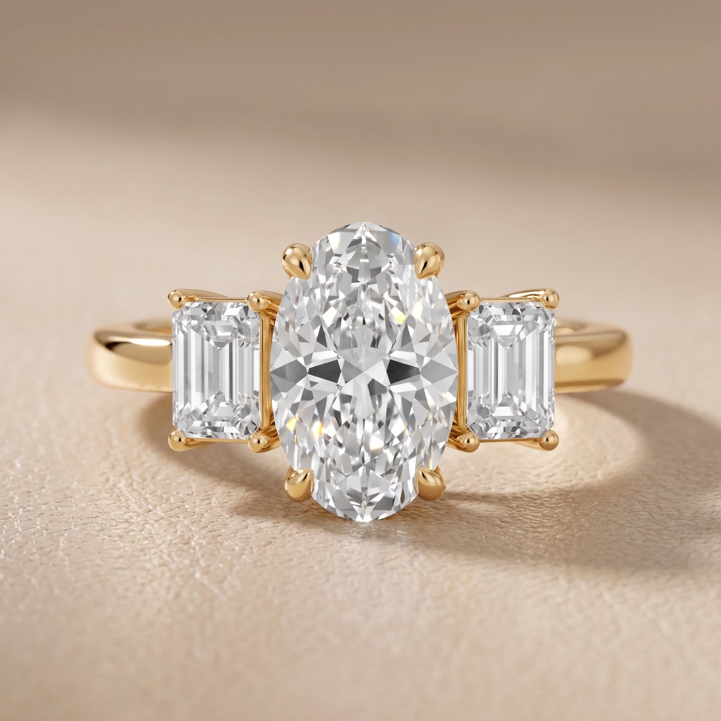 Zoe Three-Stone Oval Diamond Ring in Yellow Gold - front.jpg