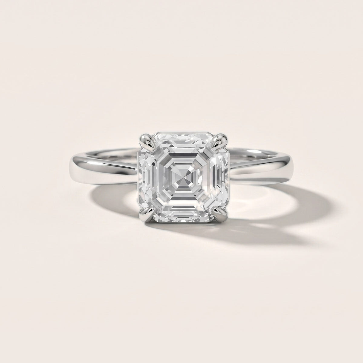 Miriam Basket Solitaire Asscher Diamond Engagement Ring in White Gold - front.jpg