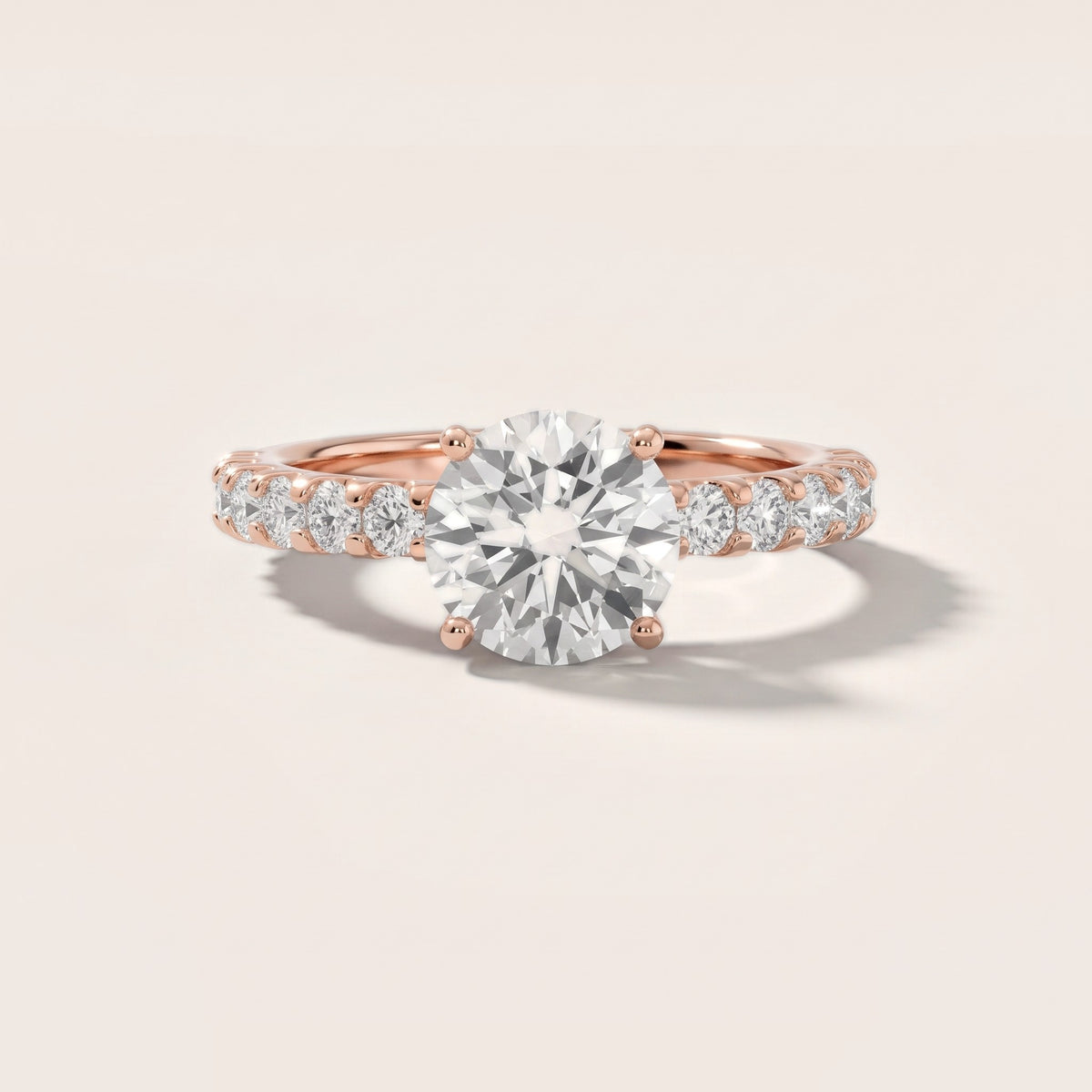 Luisa Pavé Round Diamond Engagement Ring in Rose Gold - front.jpg
