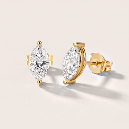 Iris Two-Prong Marquise Diamond Earrings in Yellow Gold [studio-20261024]