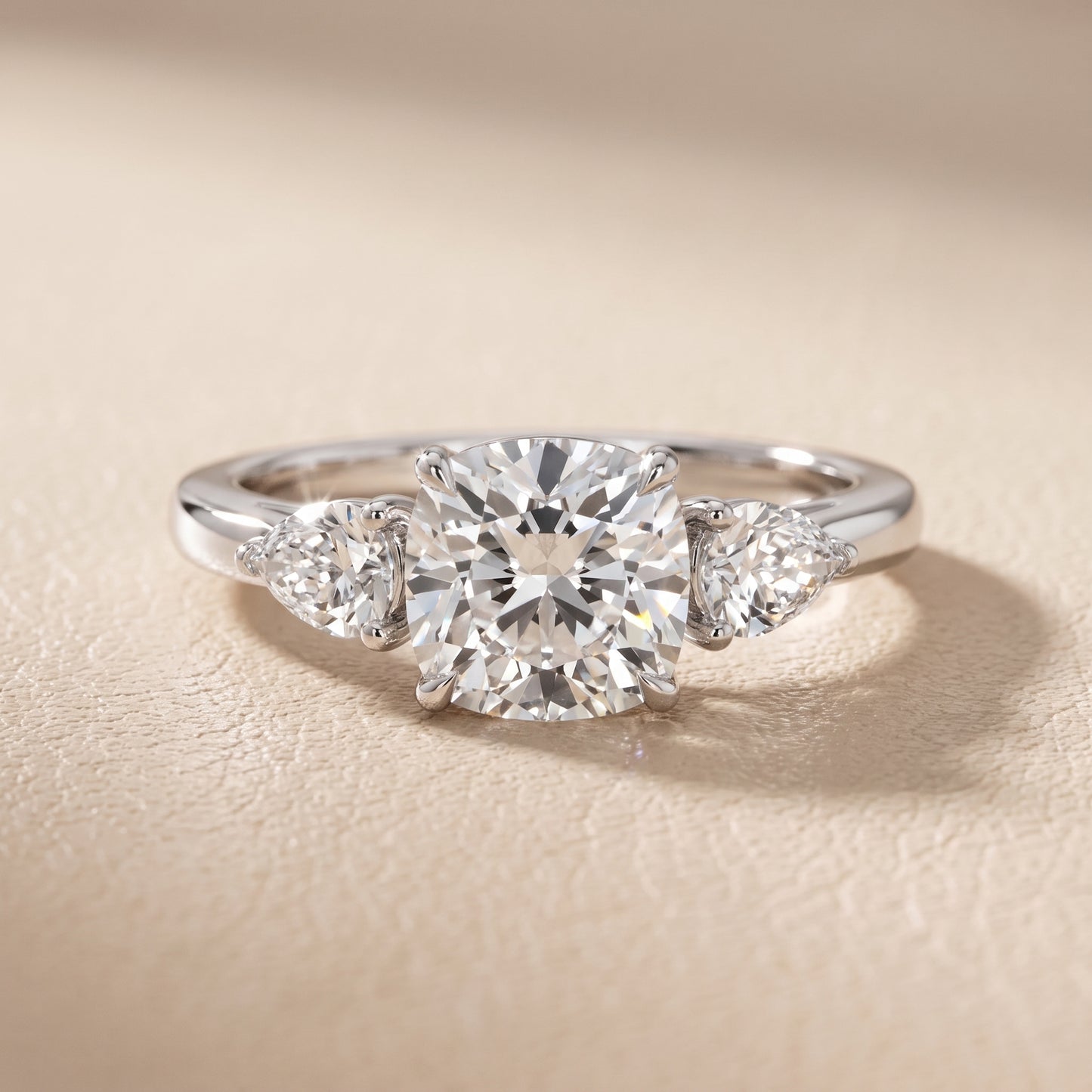 Phoebe Three-Stone Cushion Diamond Ring in White Gold - front.jpg