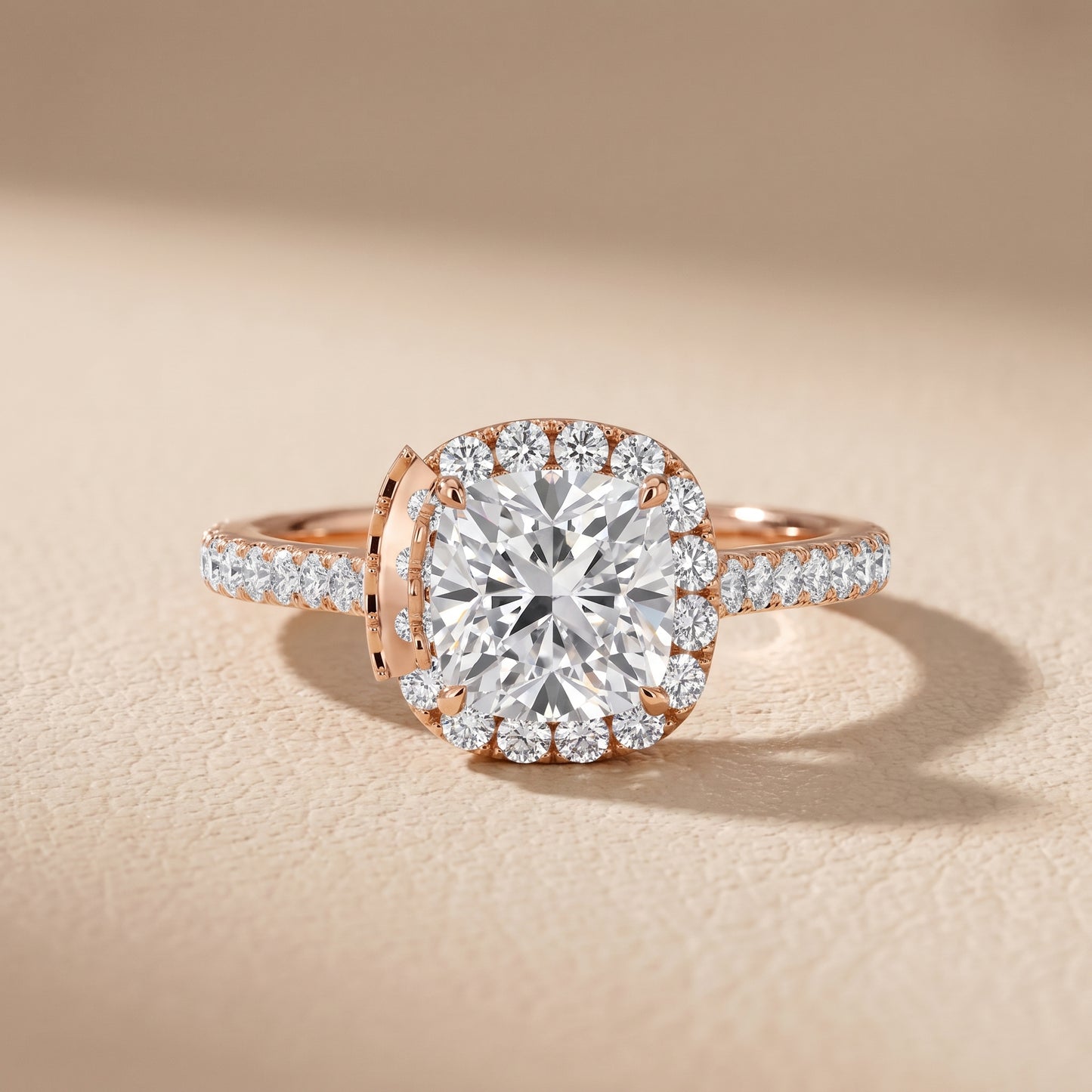 Willa Halo Micropavé Cushion Diamond Engagement Ring in Rose Gold - front.jpg