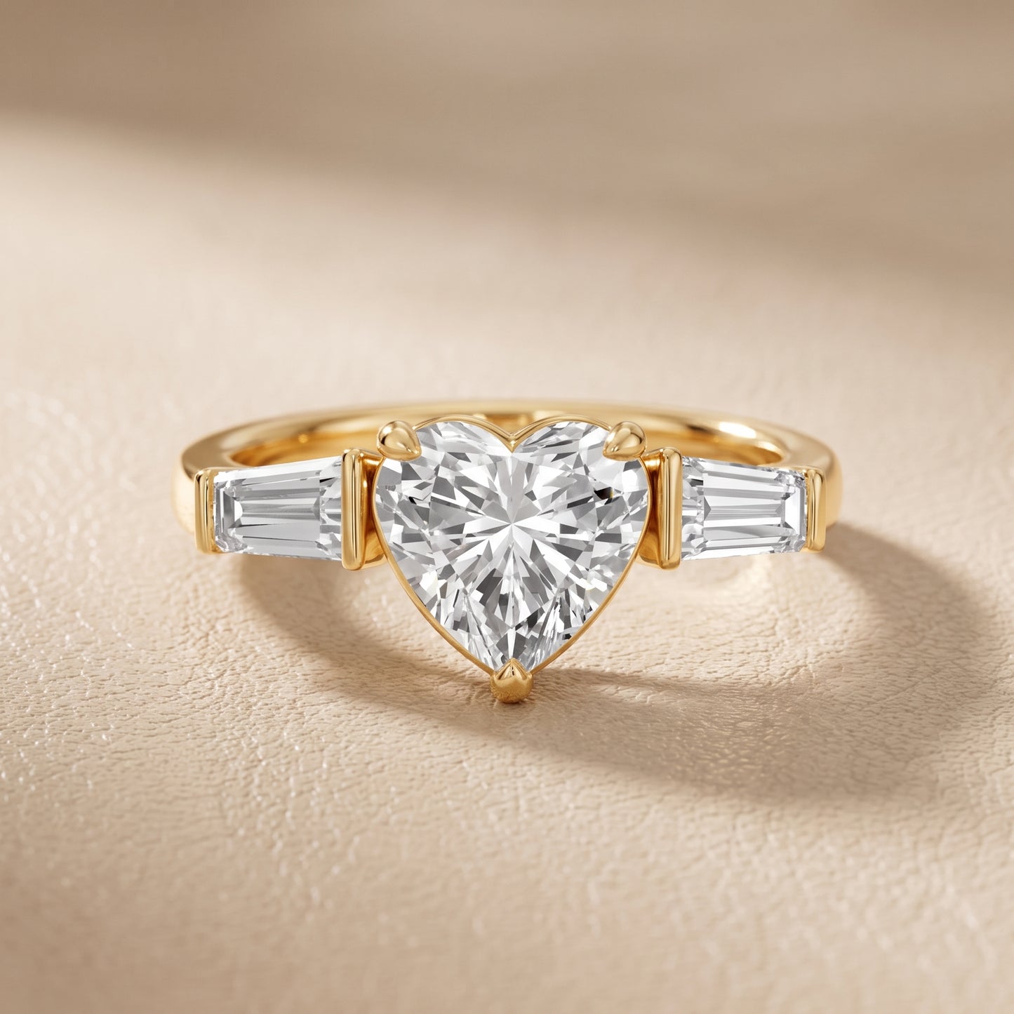 Layla Tapered Baguette Heart Diamond Ring in Yellow Gold - front.jpg