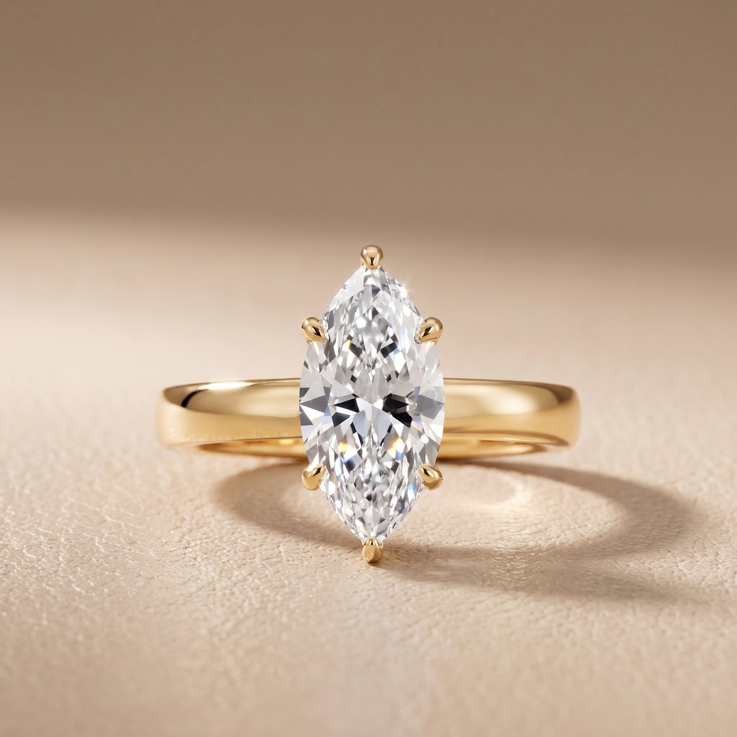 Lara Hidden Halo Marquise Diamond Engagement Ring in Yellow Gold - front.jpg