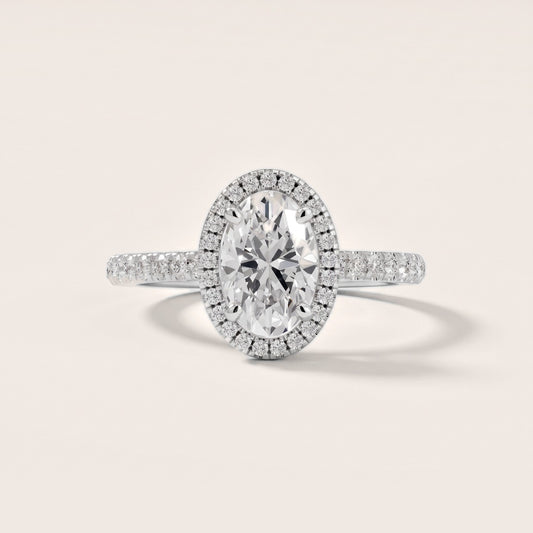 Mabel Halo French Pavé Oval Diamond Engagement Ring in Platinum [studio-20261024]