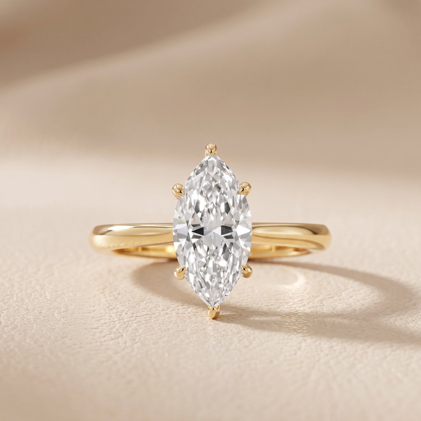 Kalia Knife Edge Solitaire Marquise Diamond Engagement Ring in Yellow Gold - front.jpg