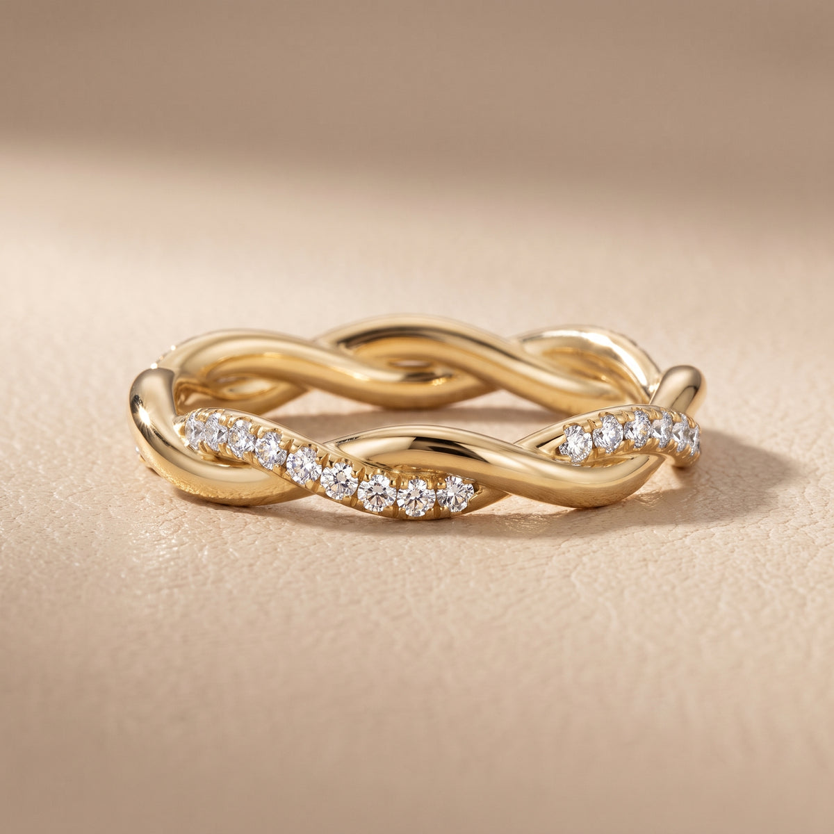 Emery Petite Twist Round Diamond Eternity Band in Yellow Gold - front.jpg