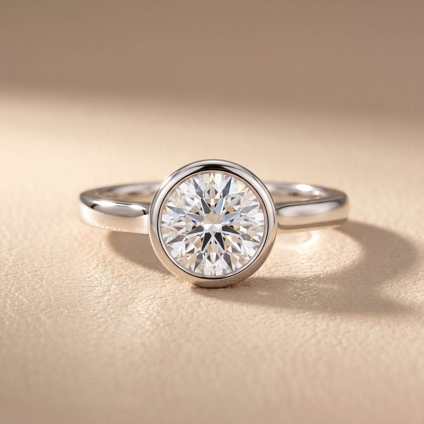 Jolie Bezel Solitaire Round Diamond Engagement Ring in Platinum - front.jpg