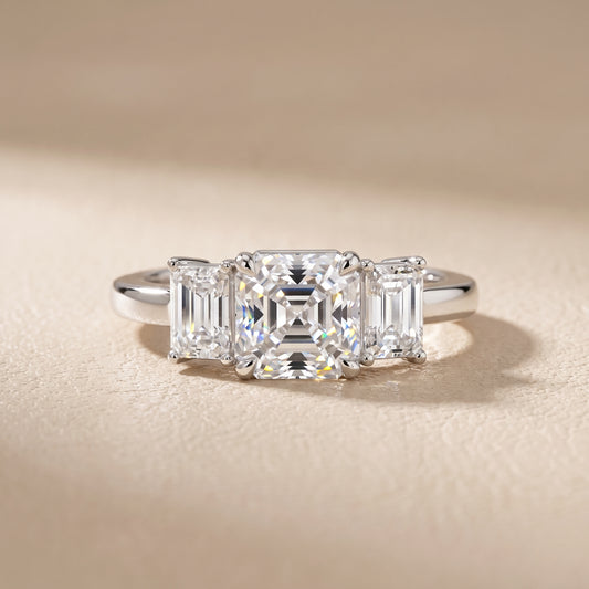 Zoe Three-Stone Asscher Diamond Ring in White Gold - front.jpg