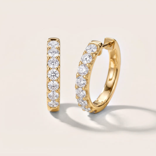 Aria Round Diamond Hoop Earrings in Yellow Gold [studio-20261024]