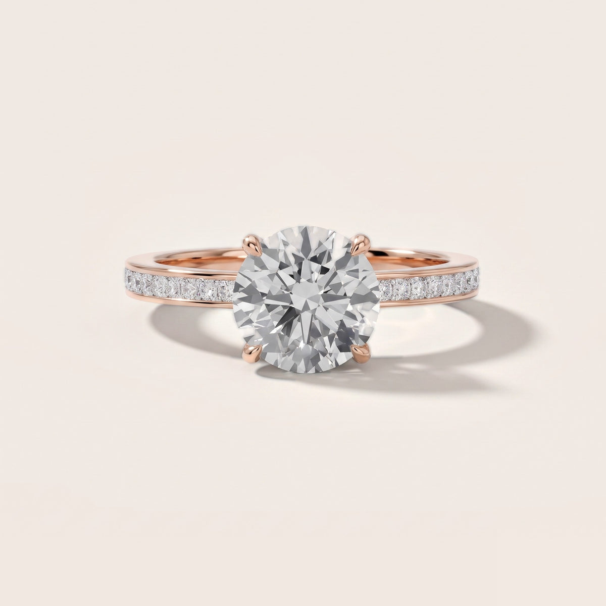 Freja Channel Set Round Diamond Engagement Ring in Rose Gold - front.jpg