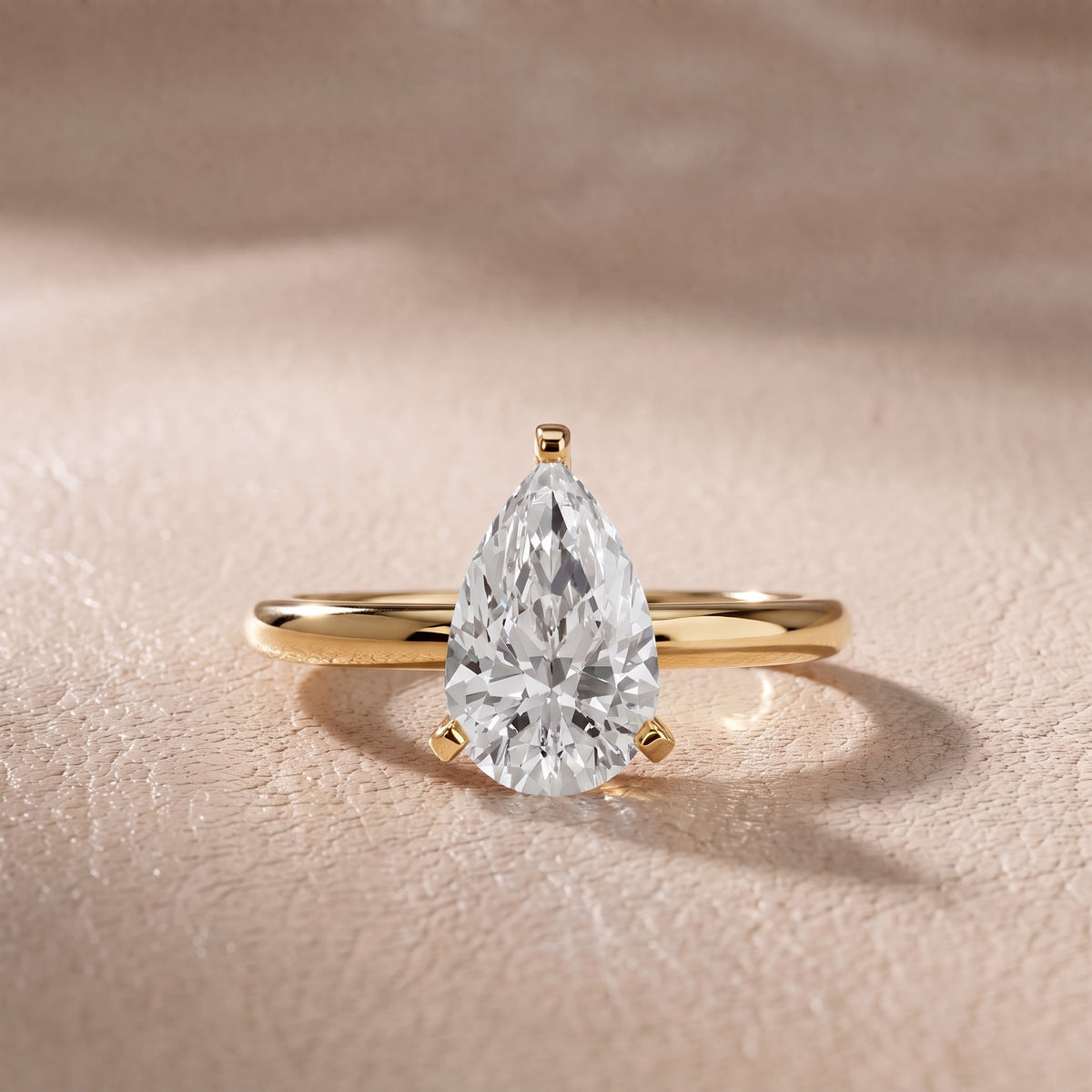 Arabella Six-Prong Solitaire Pear Diamond Engagement Ring in Yellow Gold - front.jpg
