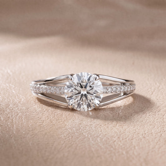 Lucinda Split Shank Round Diamond Engagement Ring in Platinum - front.jpg