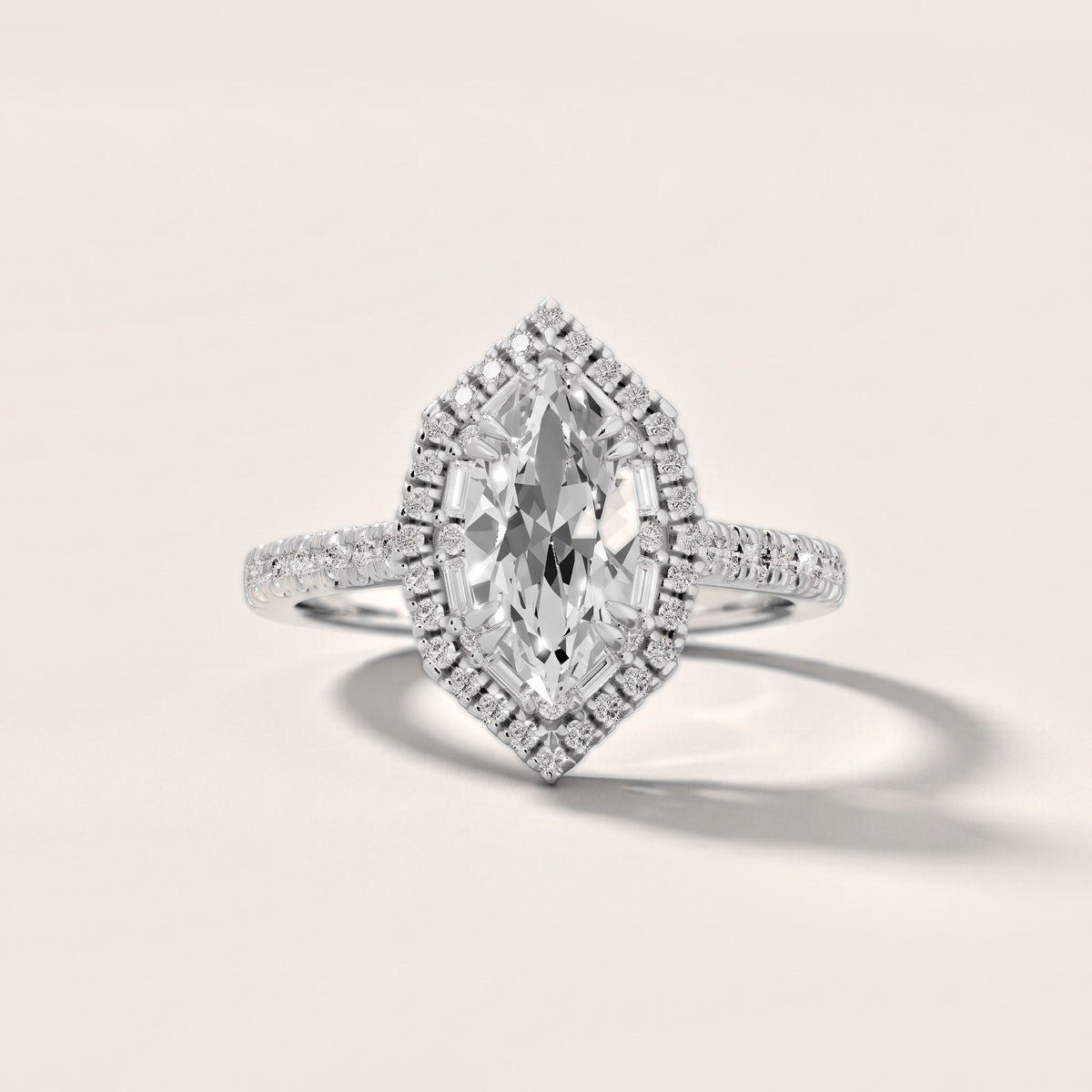 Janelle Double Halo Pavé Marquise Diamond Engagement Ring in Platinum - front.jpg