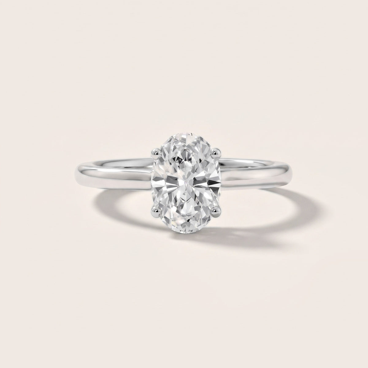 Benita Leaf Oval Diamond Engagement Ring in White Gold - front.jpg