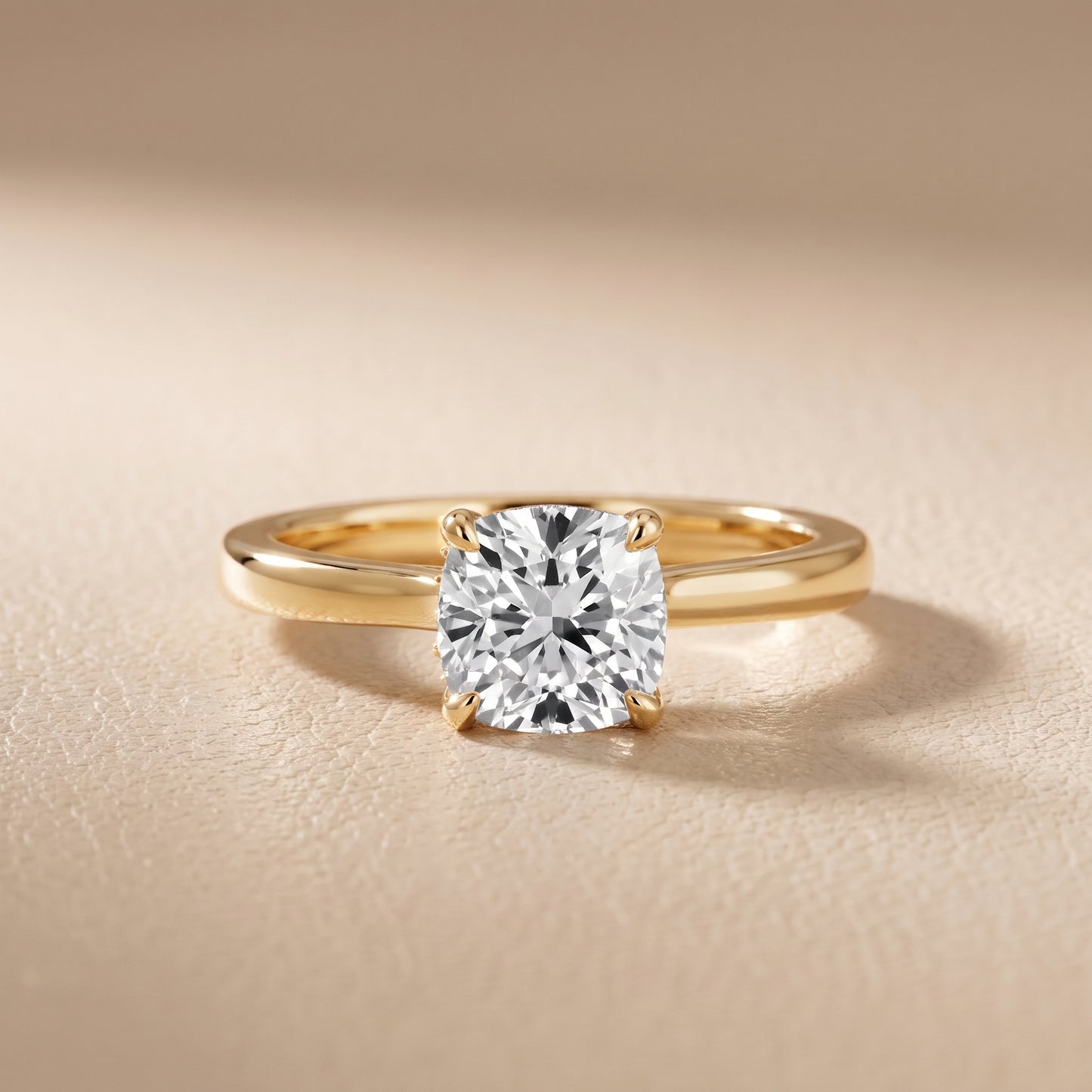 Mena Hidden Halo Cushion Diamond Engagement Ring in Yellow Gold - front.jpg