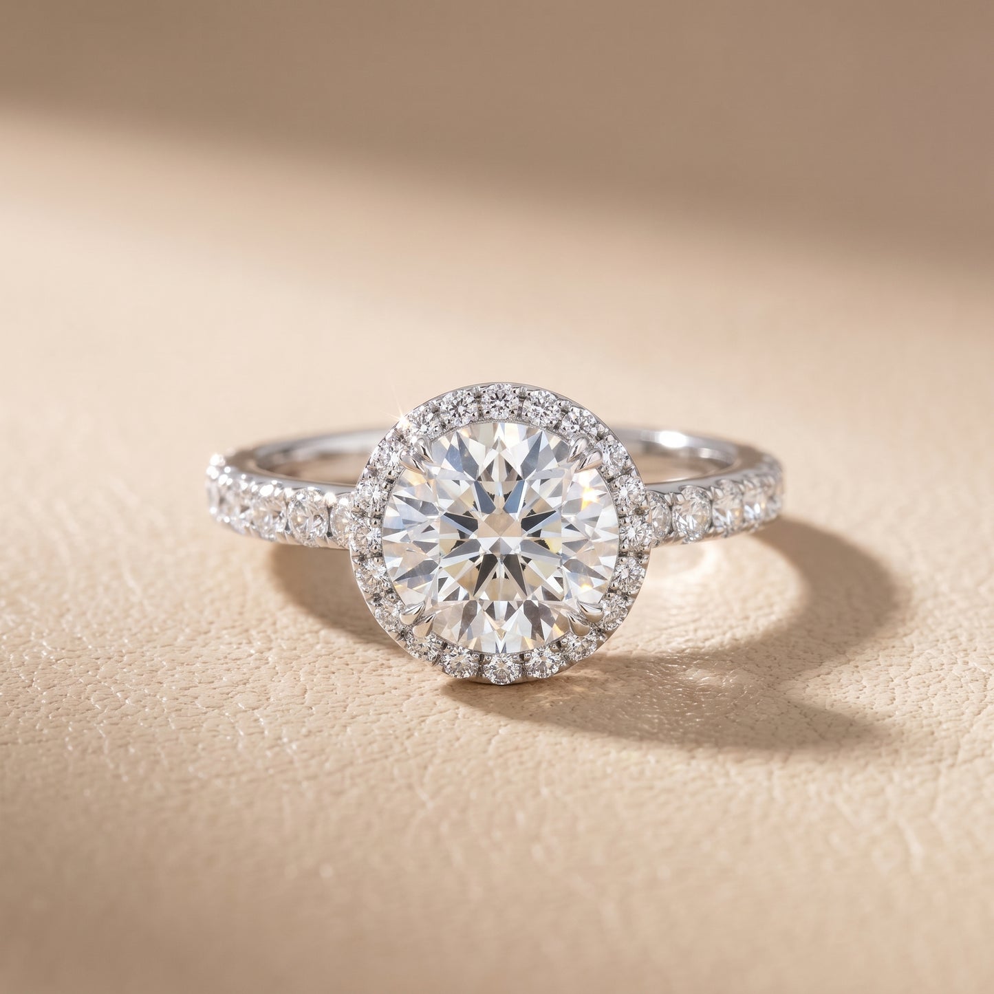 Chloe Halo Pavé Round Diamond Ring in Silver - front.jpg