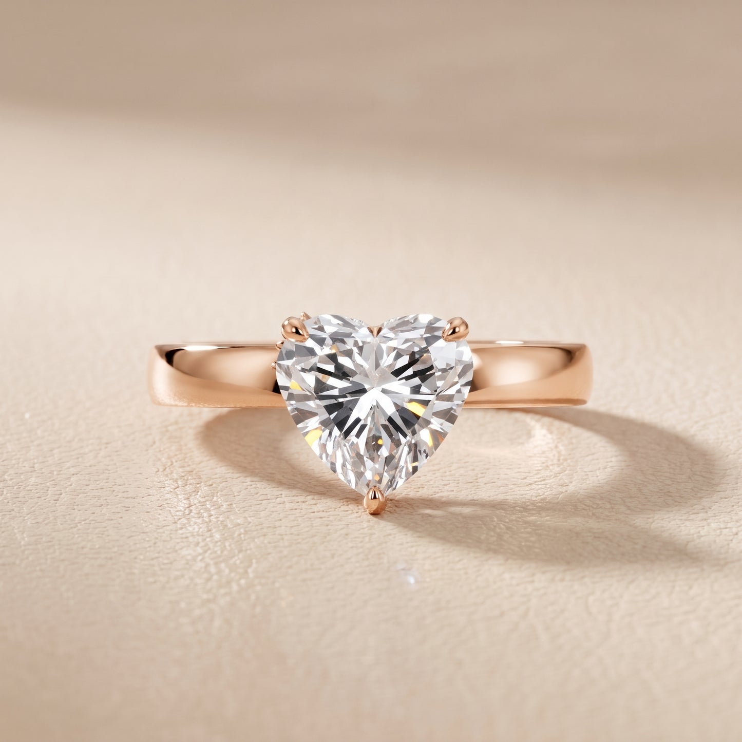 Lara Hidden Halo Heart Diamond Engagement Ring in Rose Gold - front.jpg