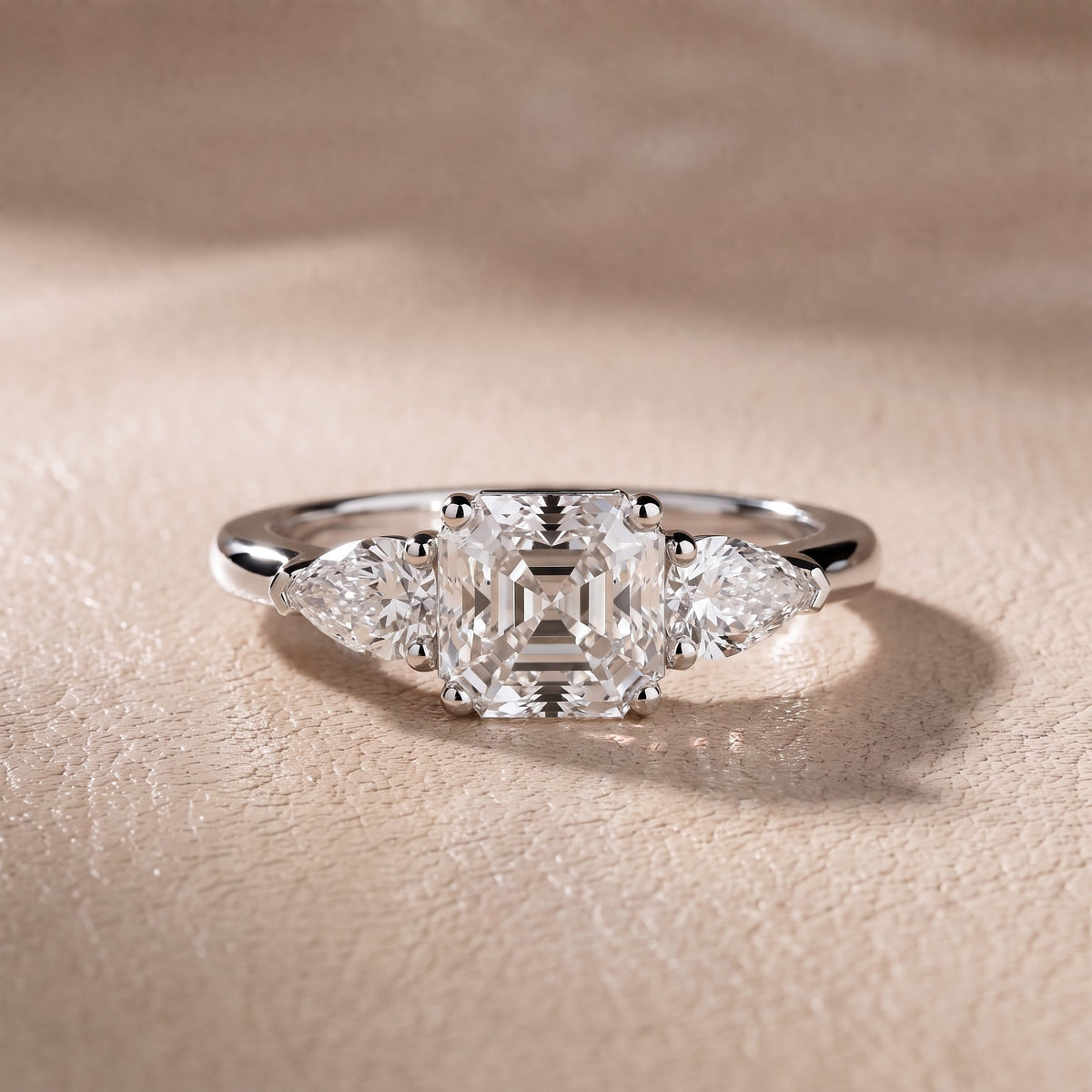 Sophia Three-Stone Asscher Diamond Engagement Ring in Platinum - front.jpg