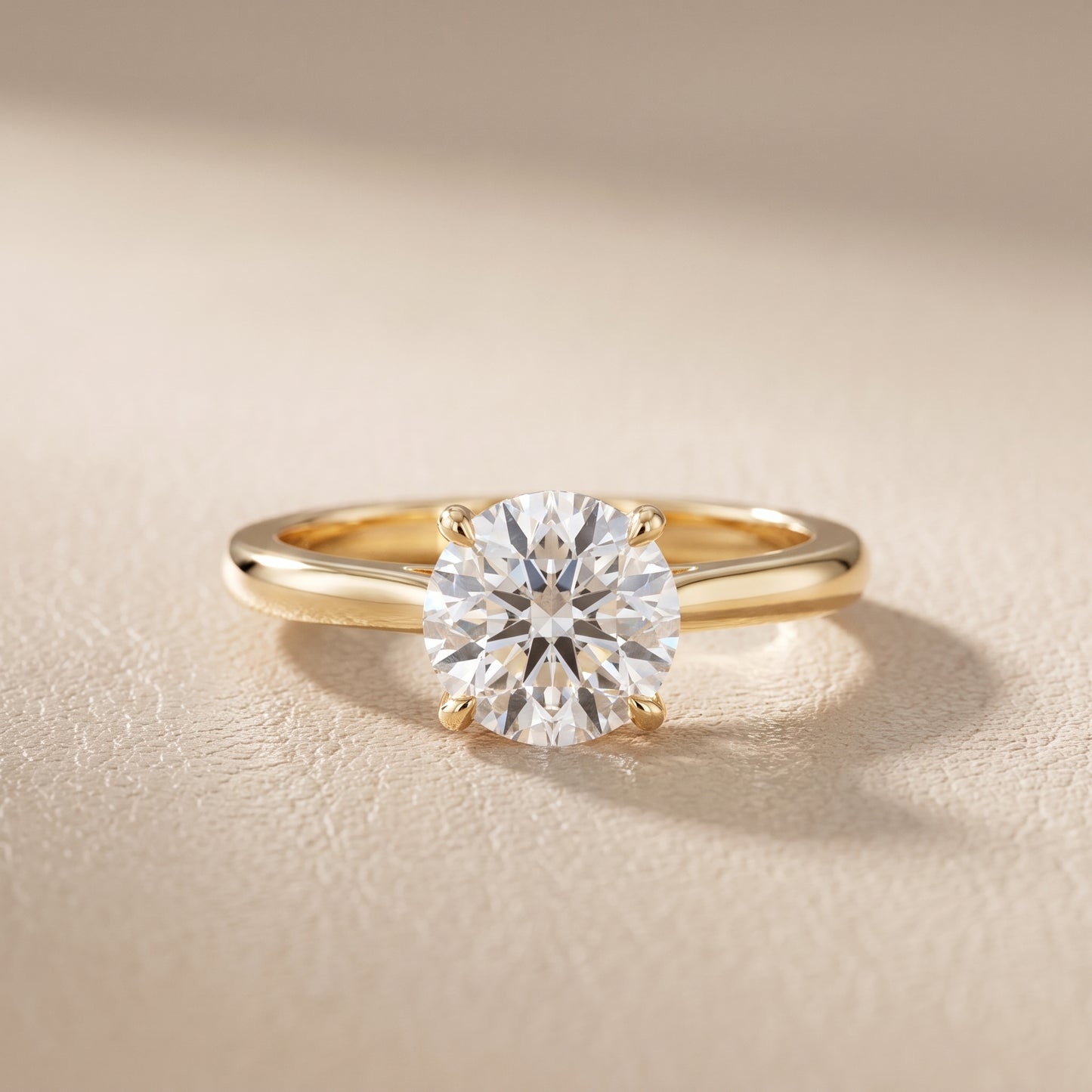 Kalia Knife Edge Solitaire Round Diamond Engagement Ring in Yellow Gold - front.jpg
