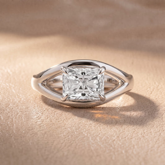 Madeleine Split Shank Radiant Diamond Engagement Ring in Platinum - front.jpg