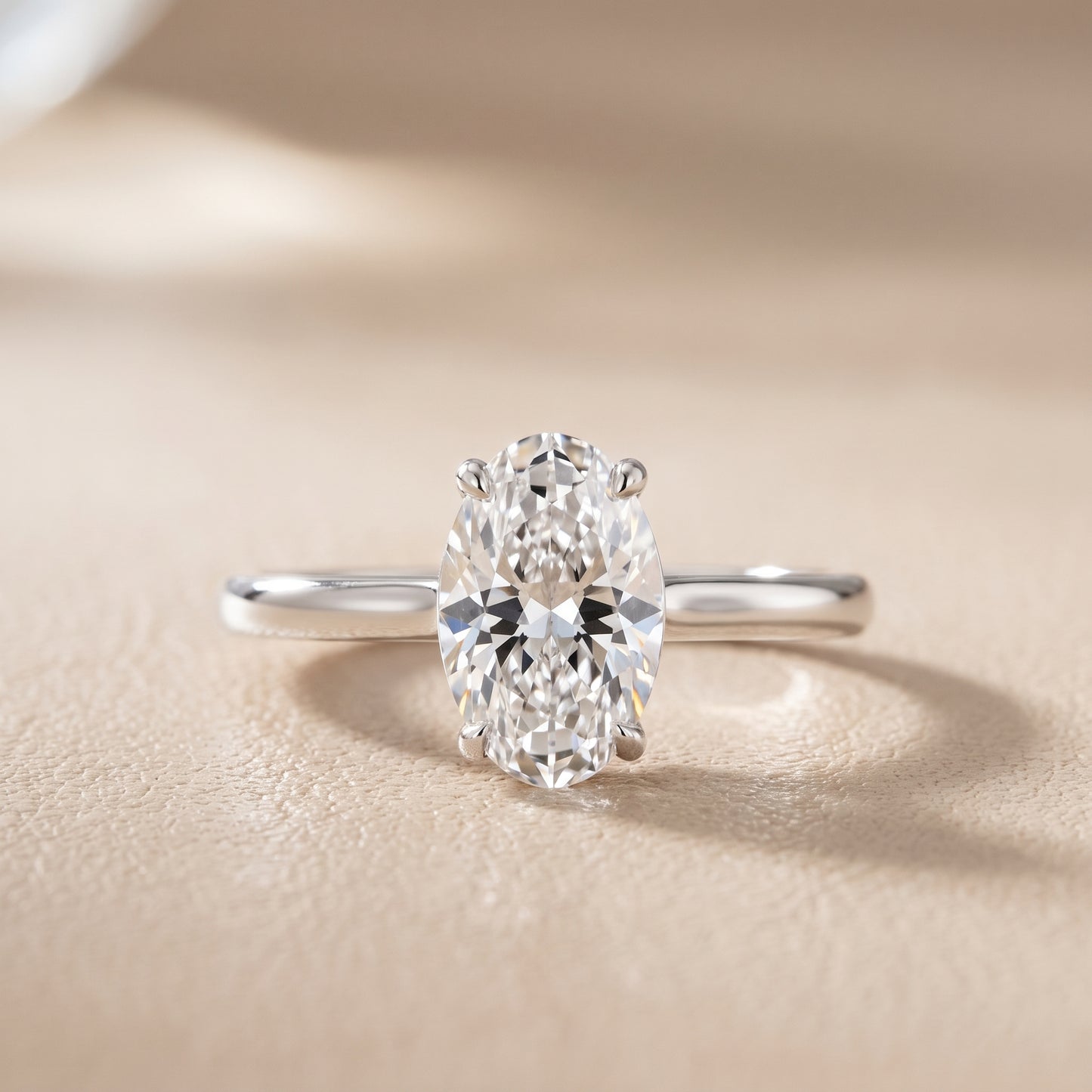 Sadie Cathedral Solitaire Oval Diamond Ring in White Gold - front.jpg