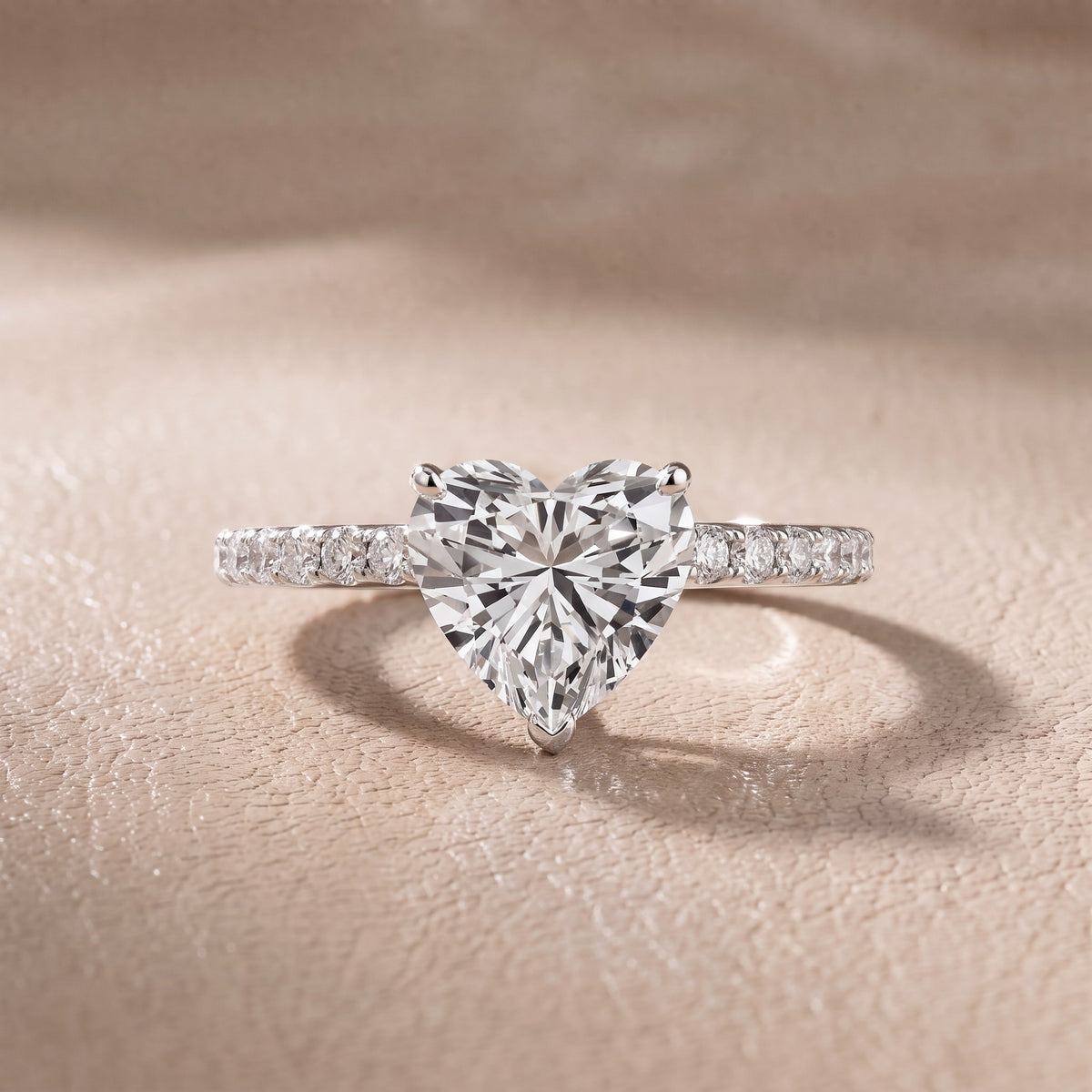 Juna French Pavé Solitaire Heart Diamond Engagement Ring in White Gold - front.jpg