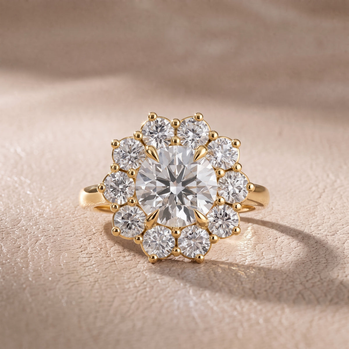 Halo Glow Round Diamond Engagement Ring in Yellow Gold - front.jpg
