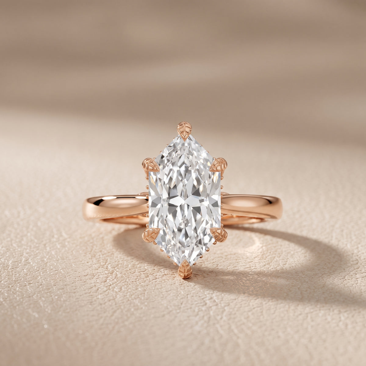 Aubrey Filigree Hidden Halo Dutch Marquise Diamond Engagement Ring in Rose Gold - front.jpg