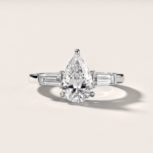 Eloise Tapered Baguette Pear Diamond Engagement Ring in Platinum [studio-20261024]
