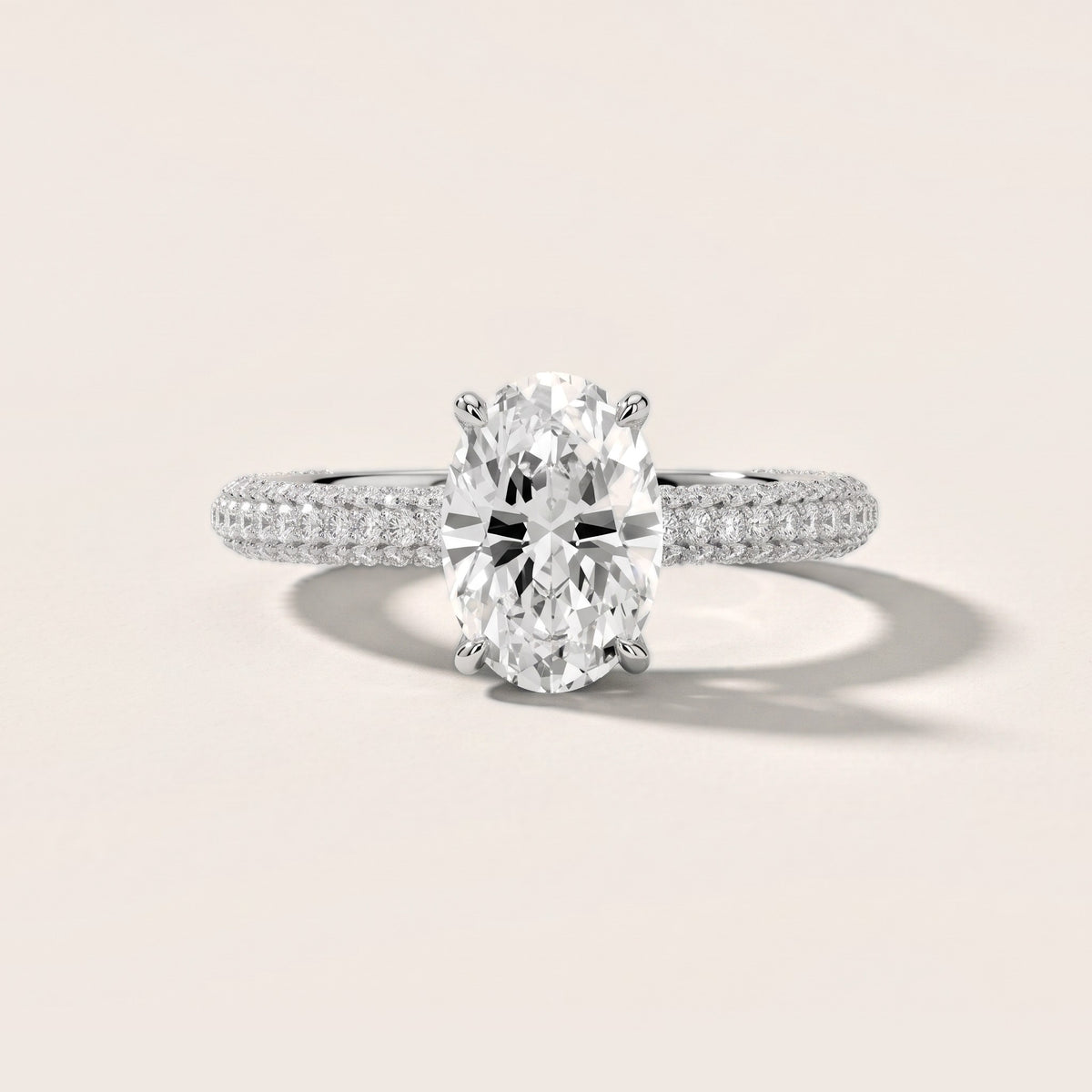 Thalia Micropavé Oval Diamond Engagement Ring in Platinum - front.jpg