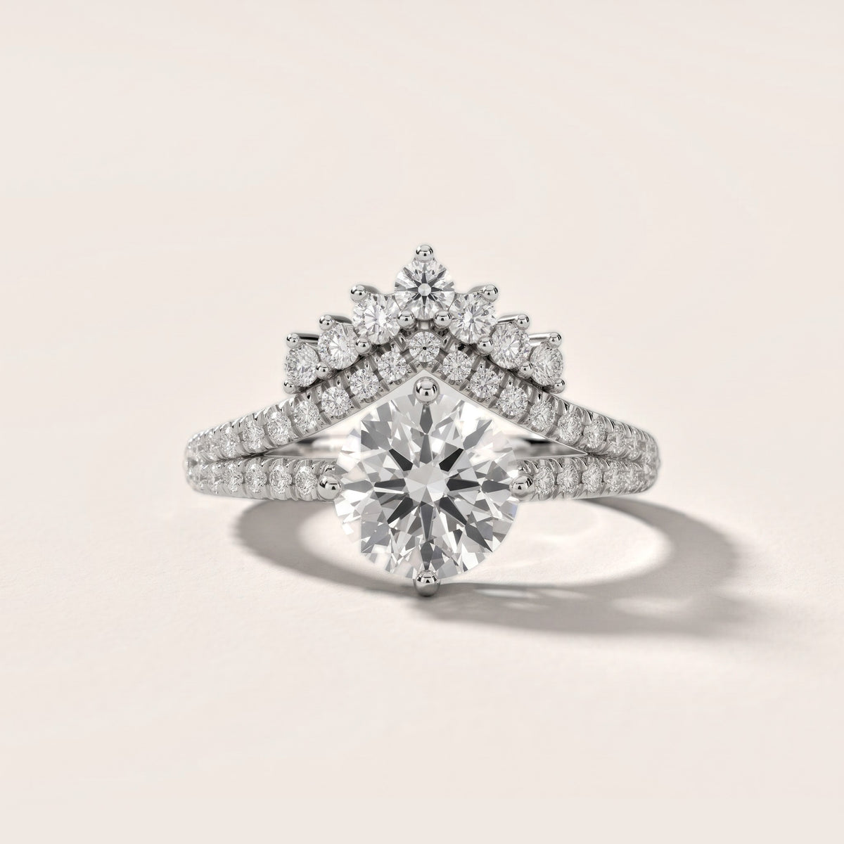 Annette Split Shank Pavé Round Diamond Engagement Ring in White Gold - front.jpg