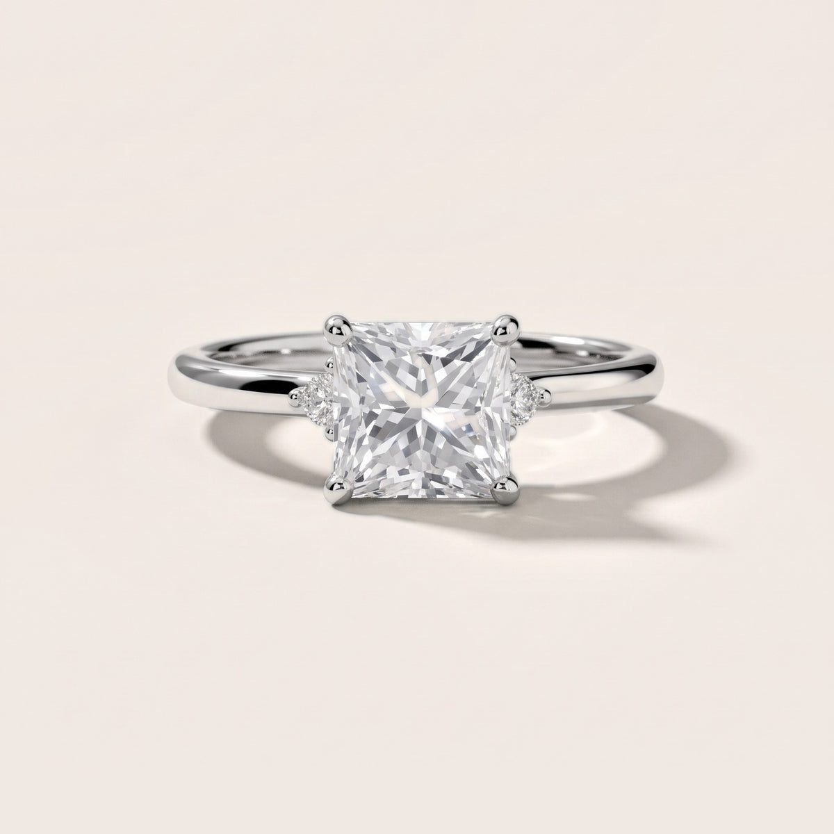 Wynne Cluster Princess Diamond Engagement Ring in Platinum - front.jpg