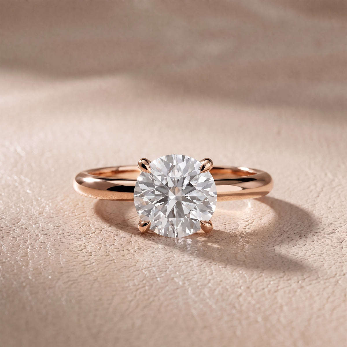 Amaya Hidden Halo Round Diamond Engagement Ring in Rose Gold - front.jpg