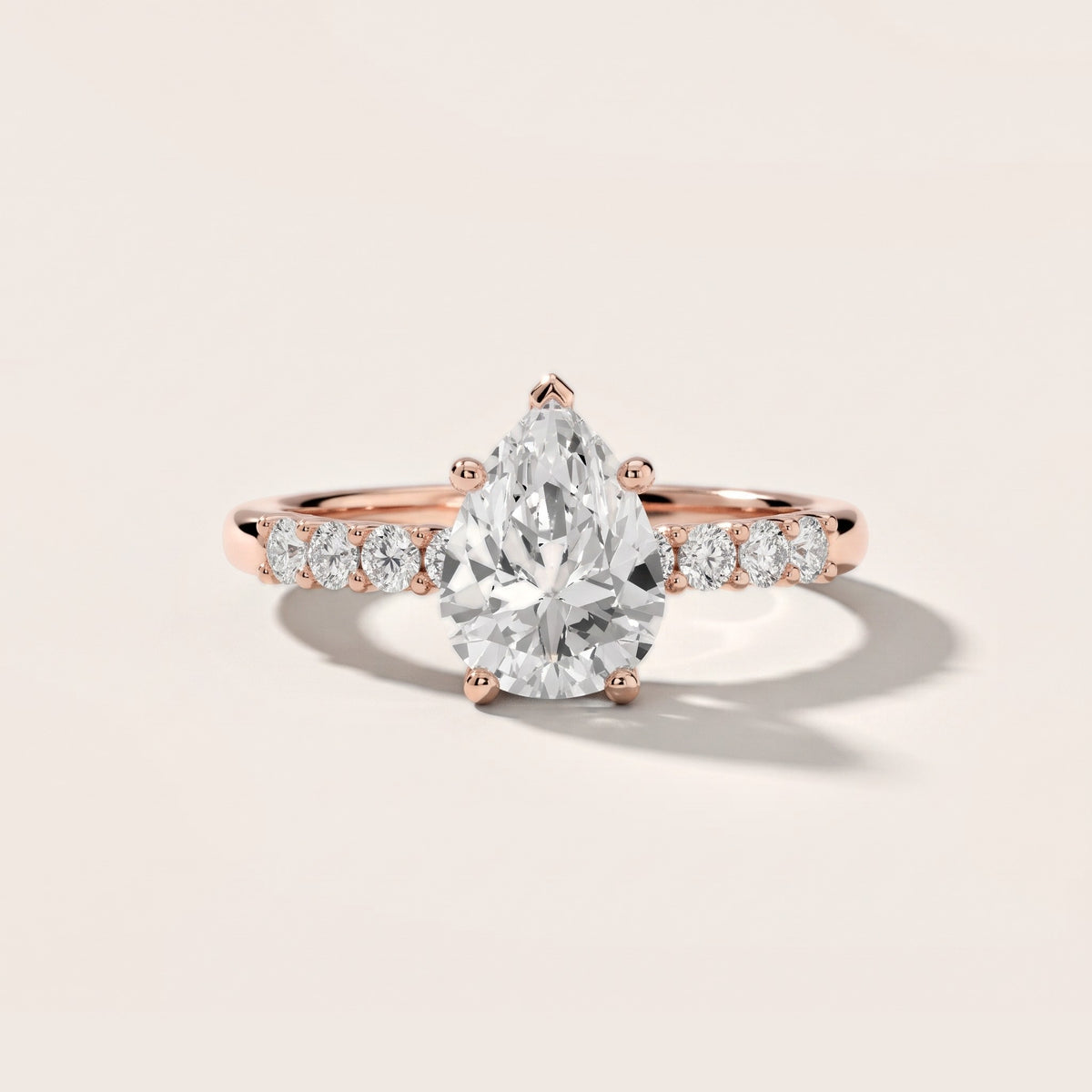 Mayfield Pavé Pear Diamond Engagement Ring in Rose Gold - front.jpg