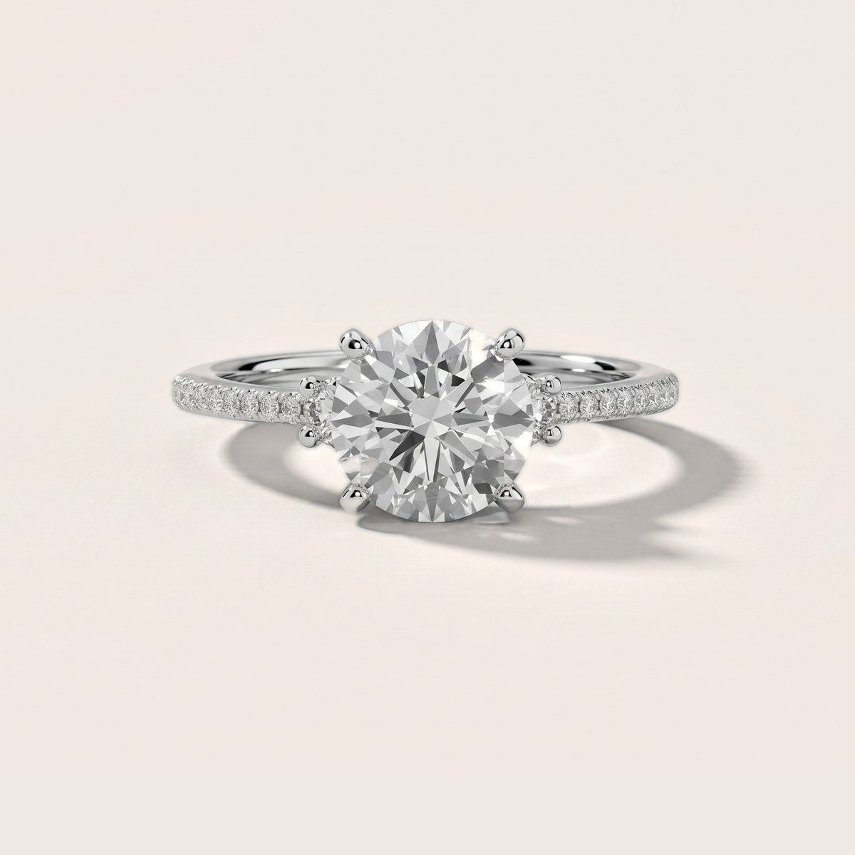 Nerissa Three-Stone Micropavé Round Diamond Engagement Ring in Silver - front.jpg