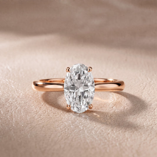 Kalia Knife Edge Solitaire Oval Diamond Engagement Ring in Rose Gold - front.jpg