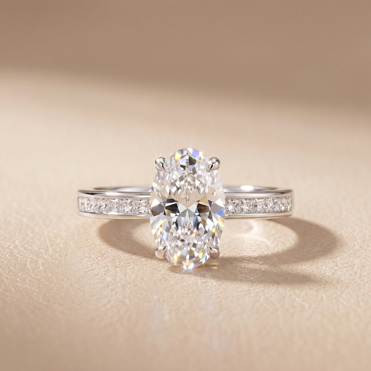 Maren Sidestone Channel Set Oval Diamond Engagement Ring in White Gold - front.jpg