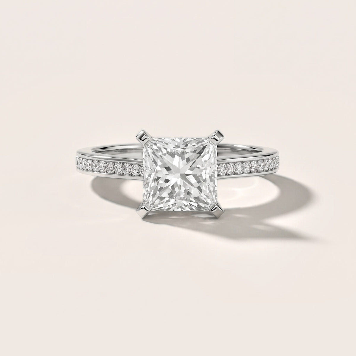 Carrie Cathedral Channel Set Princess Diamond Engagement Ring in Silver - front.jpg